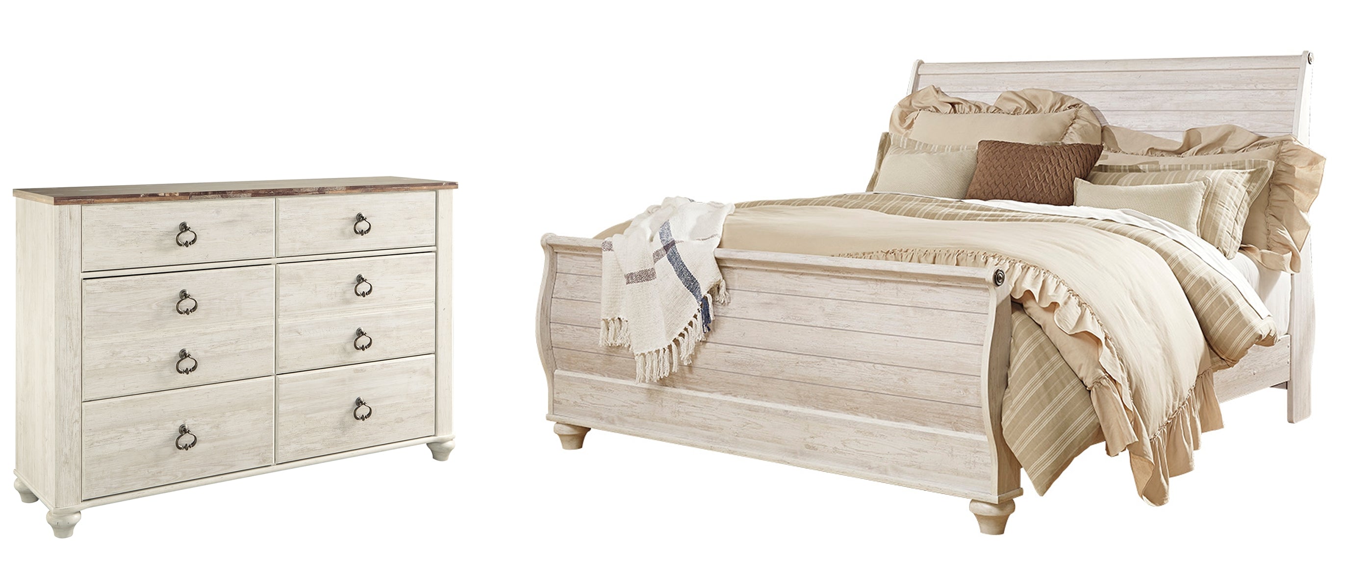 Willowton King Sleigh Bed with Dresser