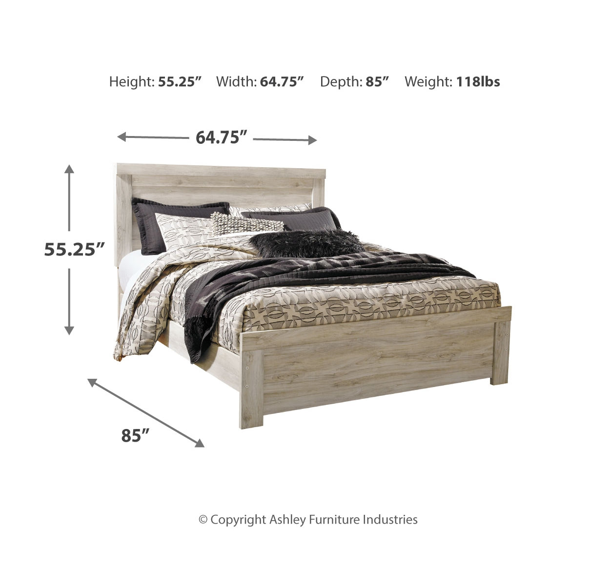 Bellaby Queen Panel Bed with Mirrored Dresser