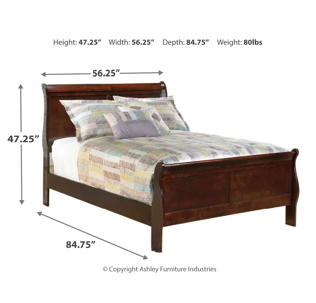 Alisdair Full Sleigh Bed with Dresser