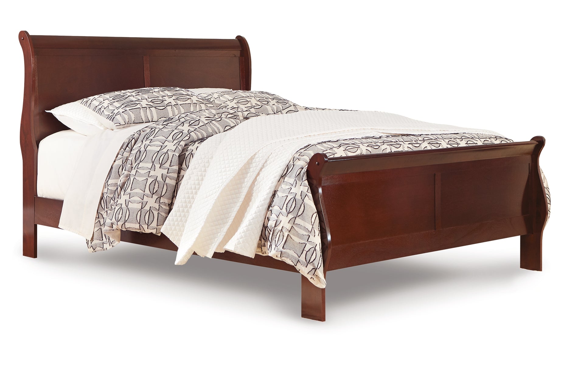 Alisdair Queen Sleigh Bed with Mirrored Dresser and Chest