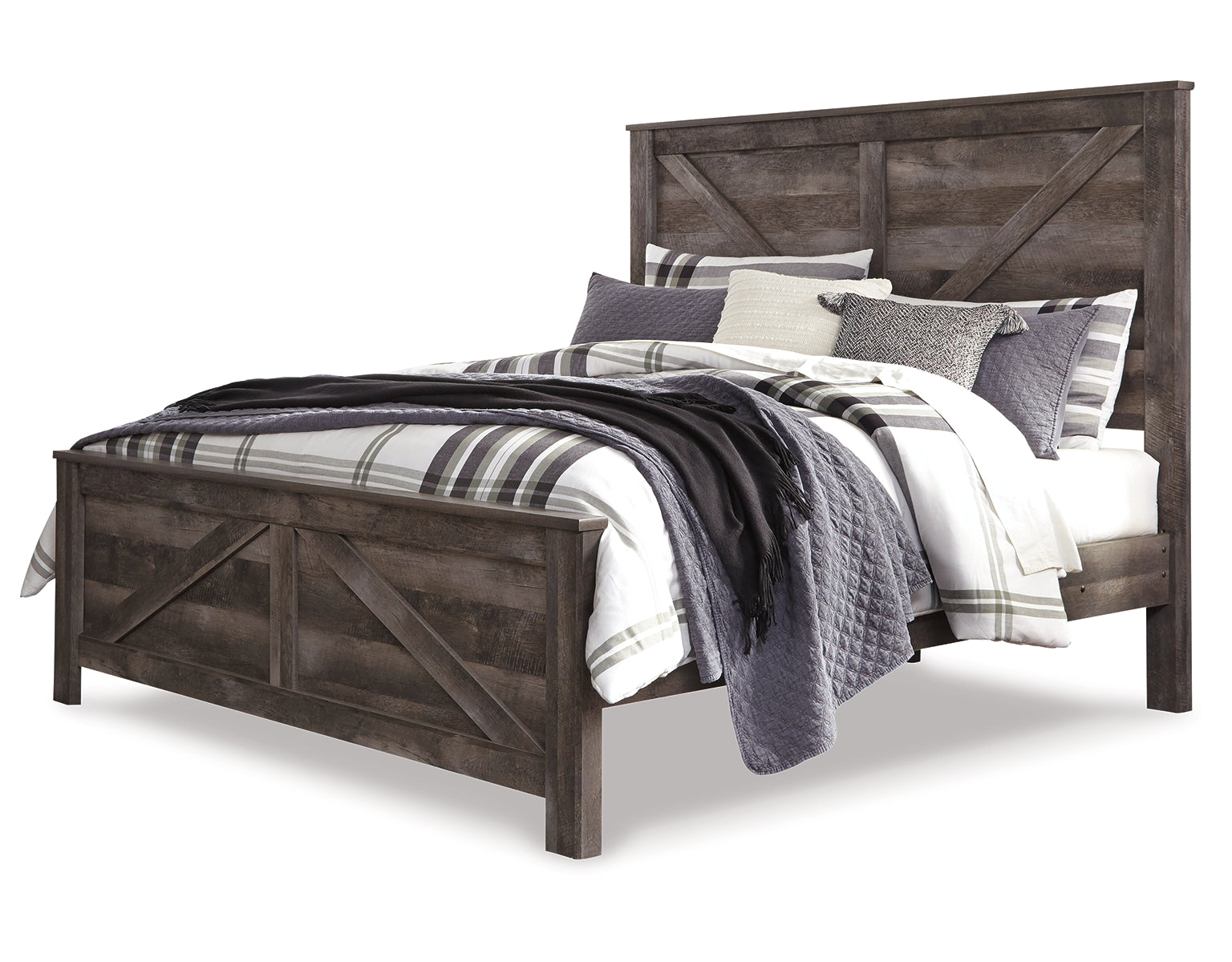 Wynnlow King Crossbuck Panel Bed with Dresser