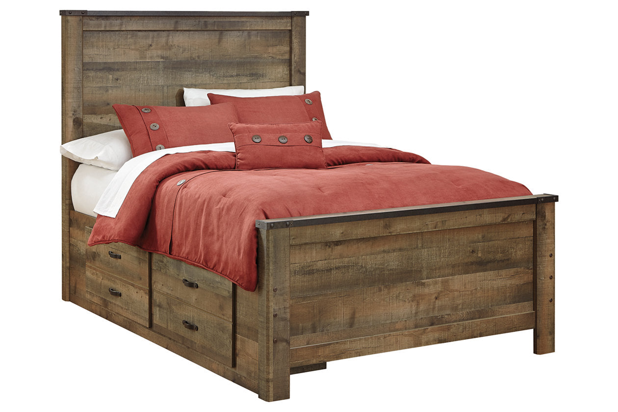 Trinell Full Panel Bed with 2 Storage Drawers