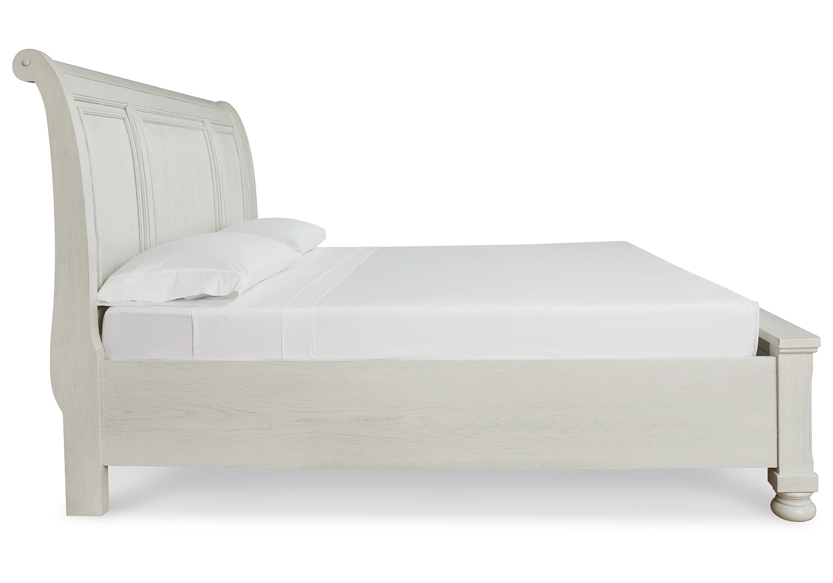 Robbinsdale King Sleigh Bed with Storage with Mirrored Dresser