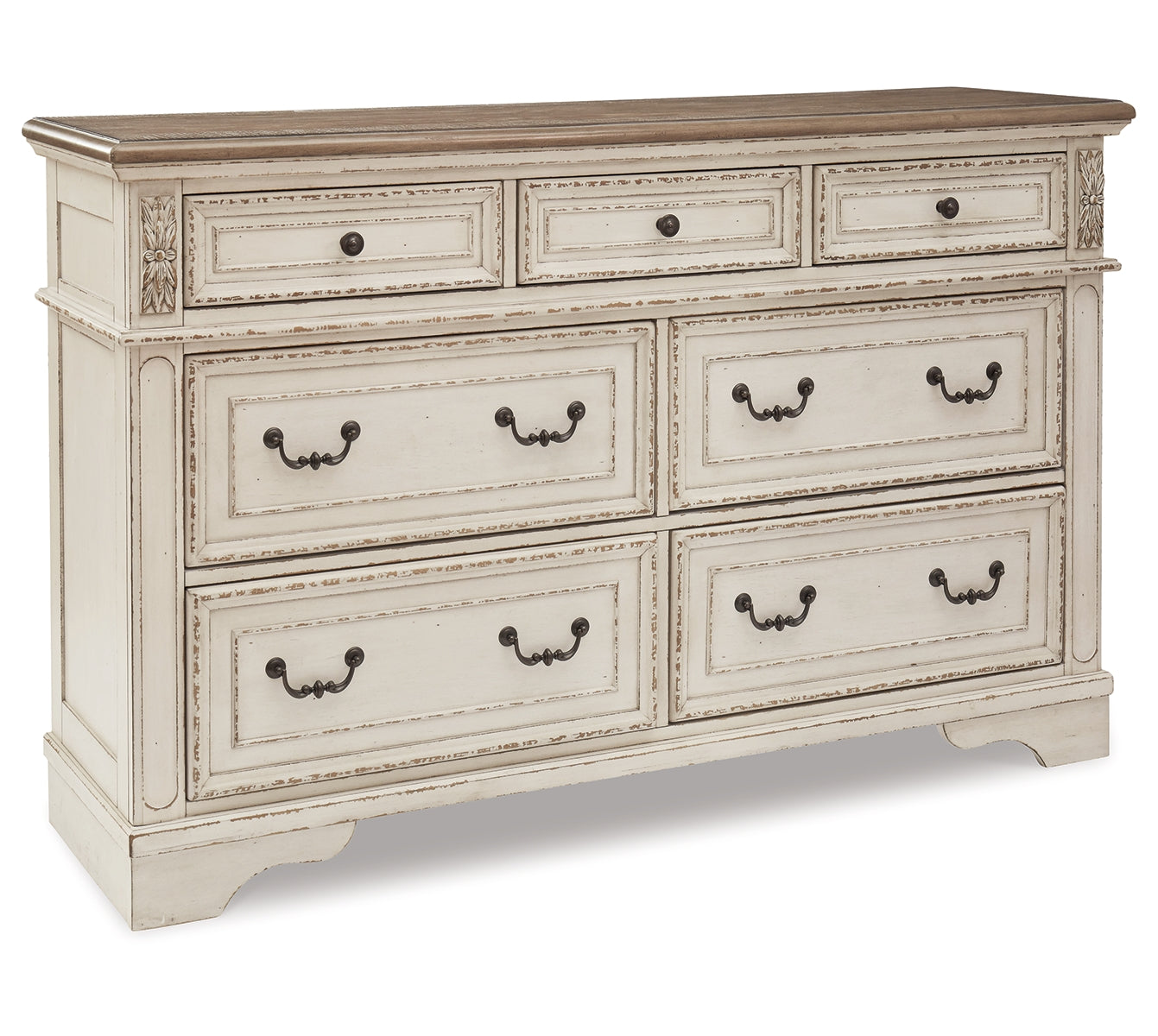 Realyn King Upholstered Panel Bed with Dresser