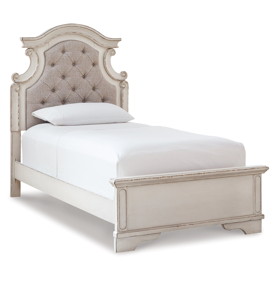 Realyn Twin Panel Bed with Mirrored Dresser