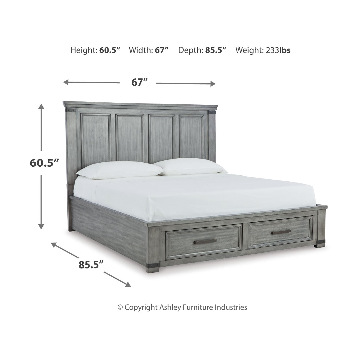 Russelyn Queen Storage Bed with Mirrored Dresser
