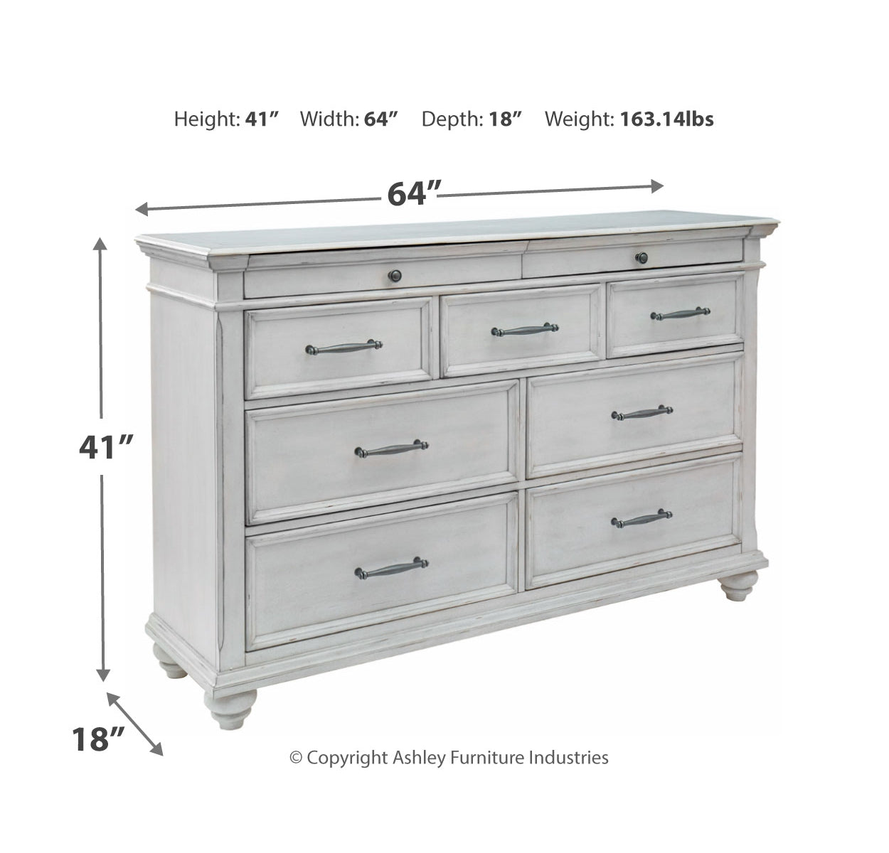 Kanwyn King Panel Bed with Storage with Dresser