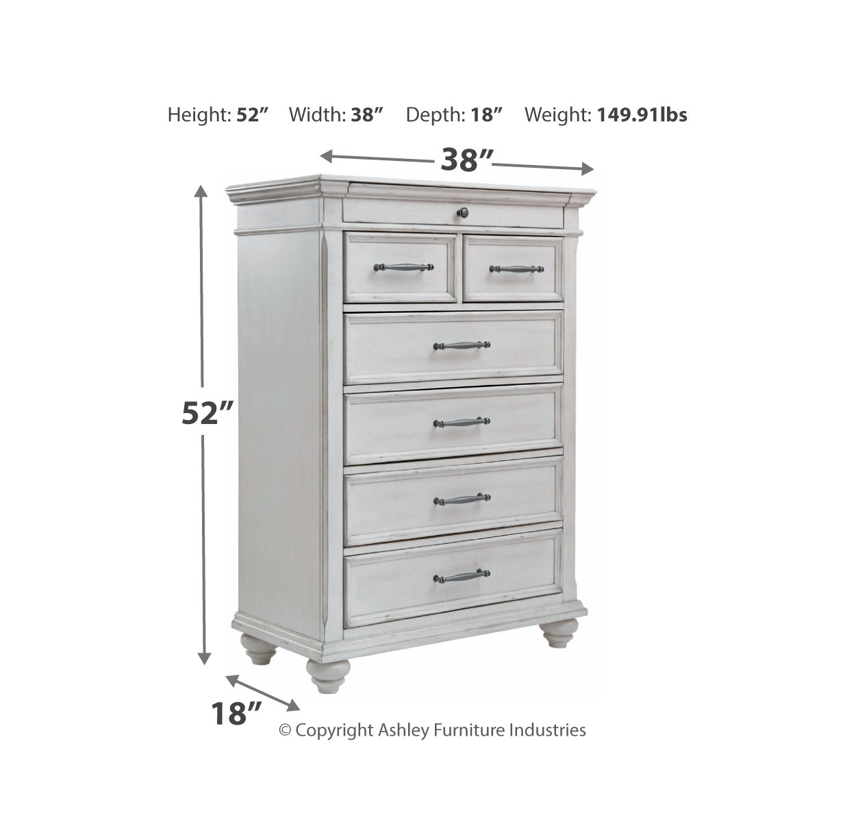 Kanwyn King Panel Bed with Storage with Mirrored Dresser and Chest