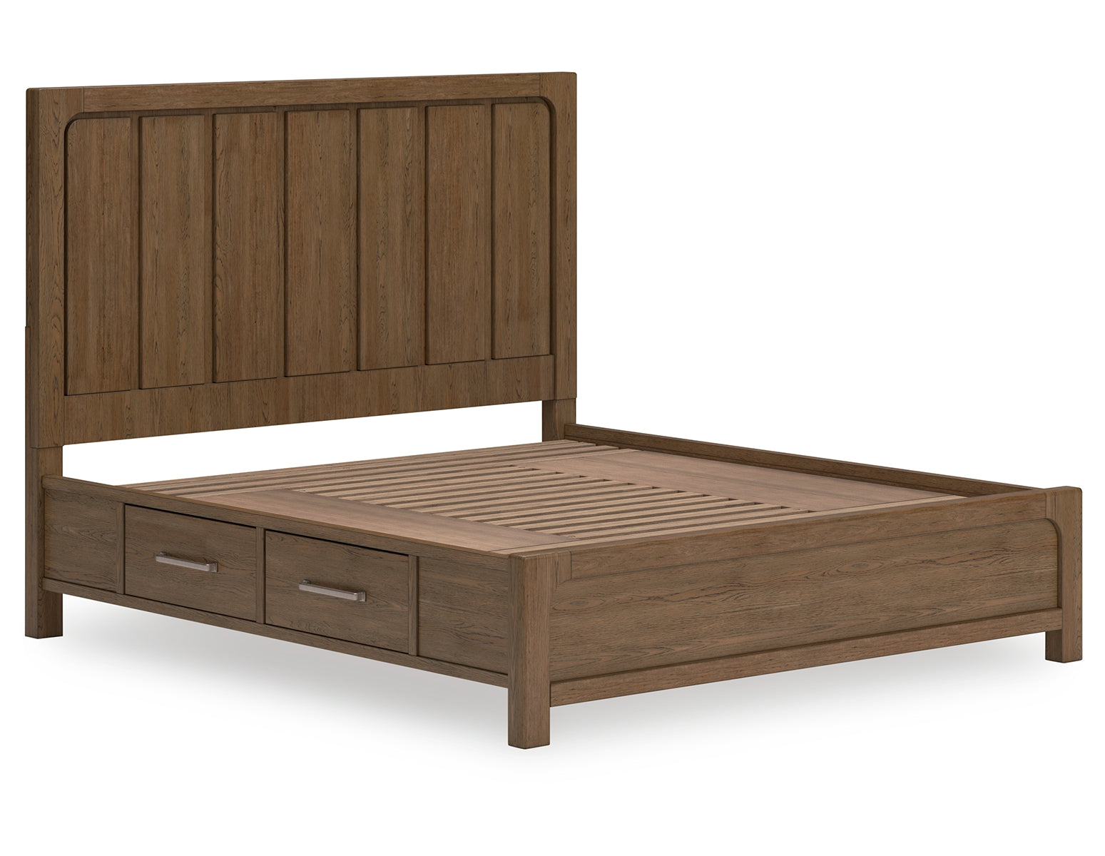 Cabalynn King Panel Bed with Storage with Mirrored Dresser