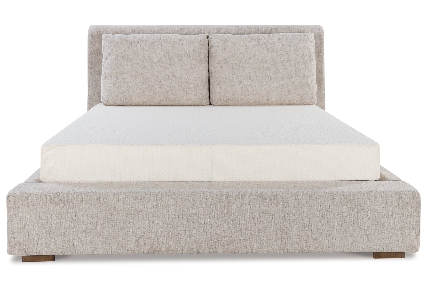 Cabalynn Queen Upholstered Bed with Mirrored Dresser and Chest