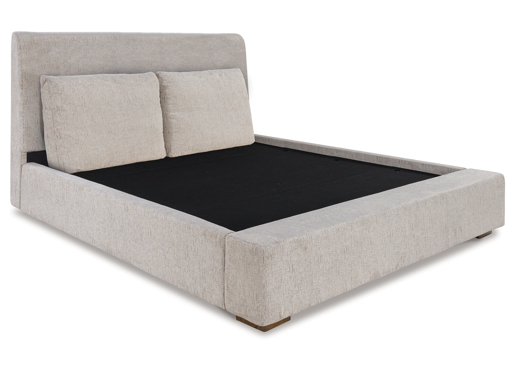 Cabalynn Queen Upholstered Bed with Mirrored Dresser and Chest