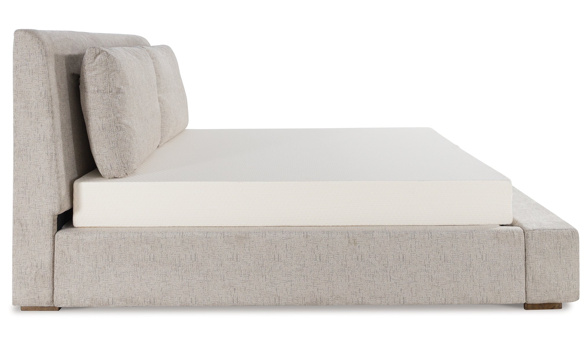 Cabalynn King Upholstered Bed with Mirrored Dresser