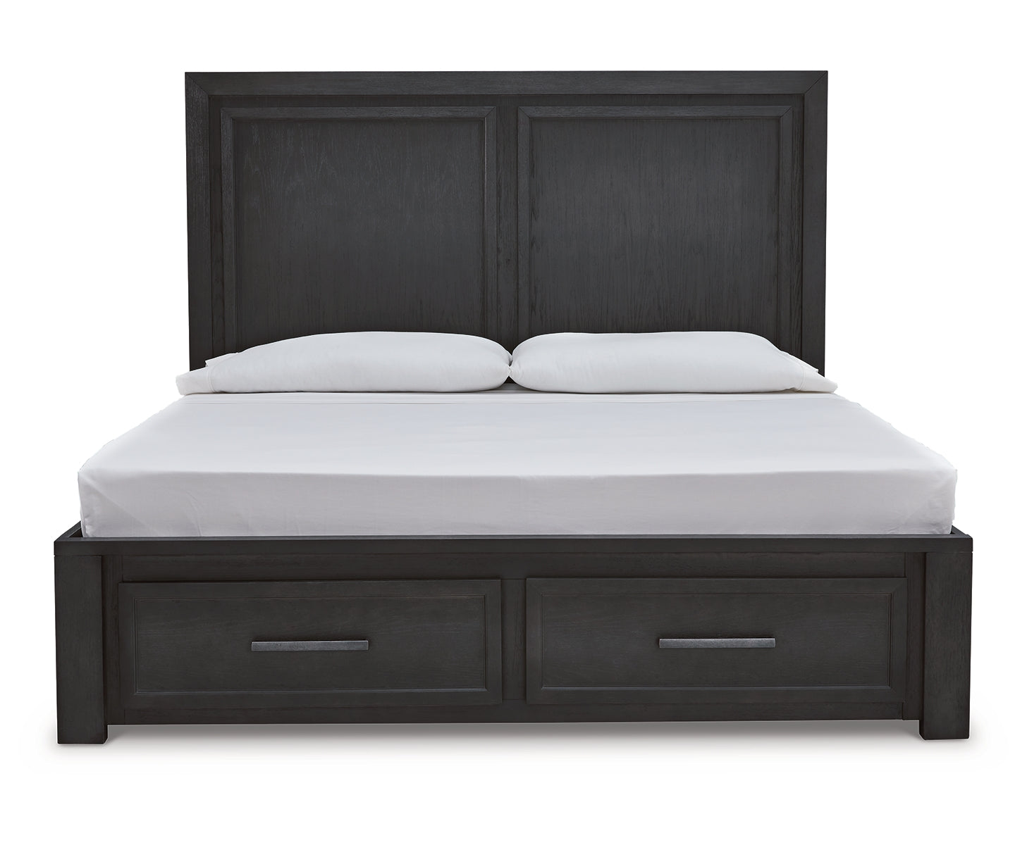 Foyland Queen Panel Storage Bed with Mirrored Dresser