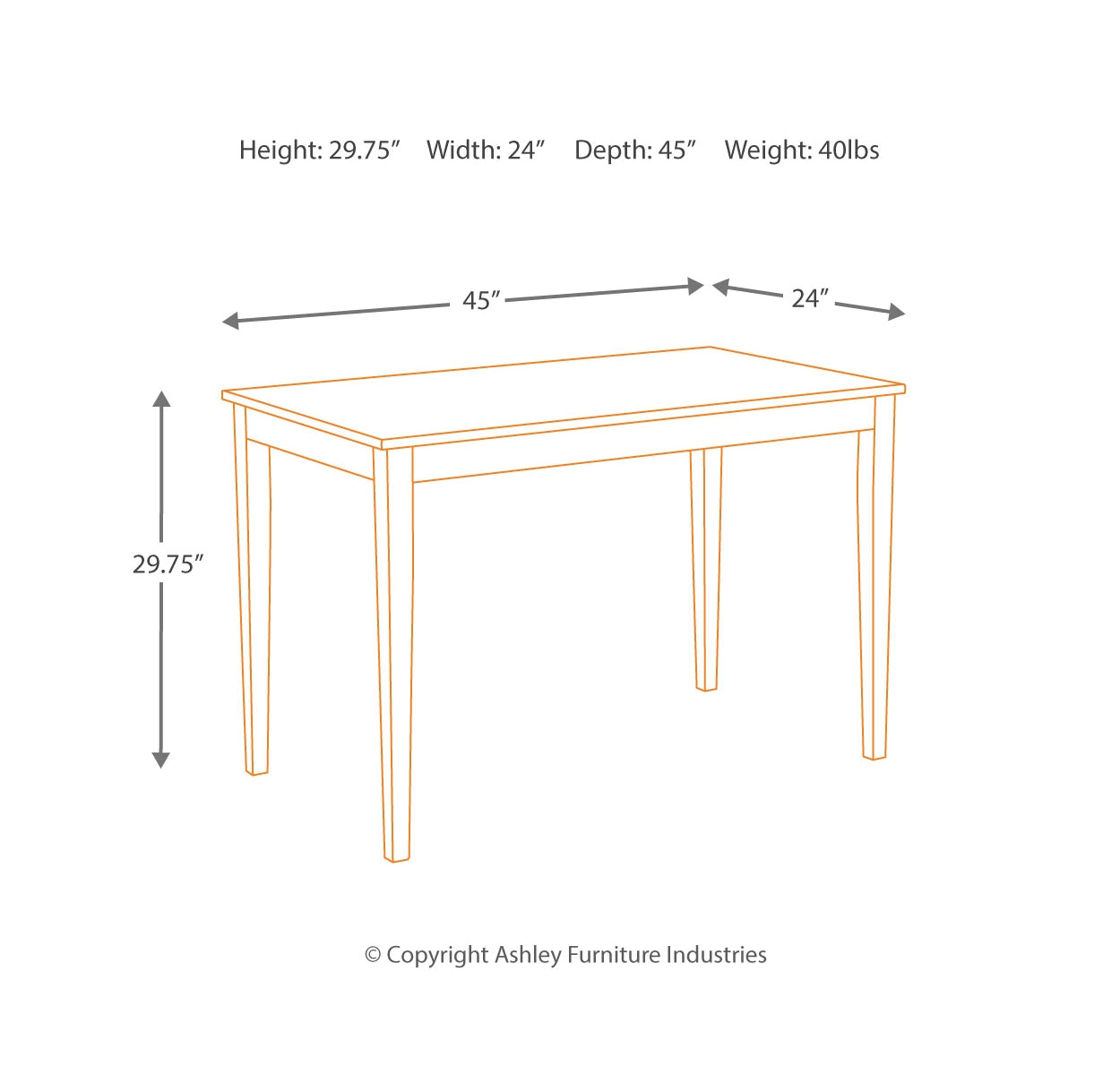Kimonte Dining Table and 4 Chairs