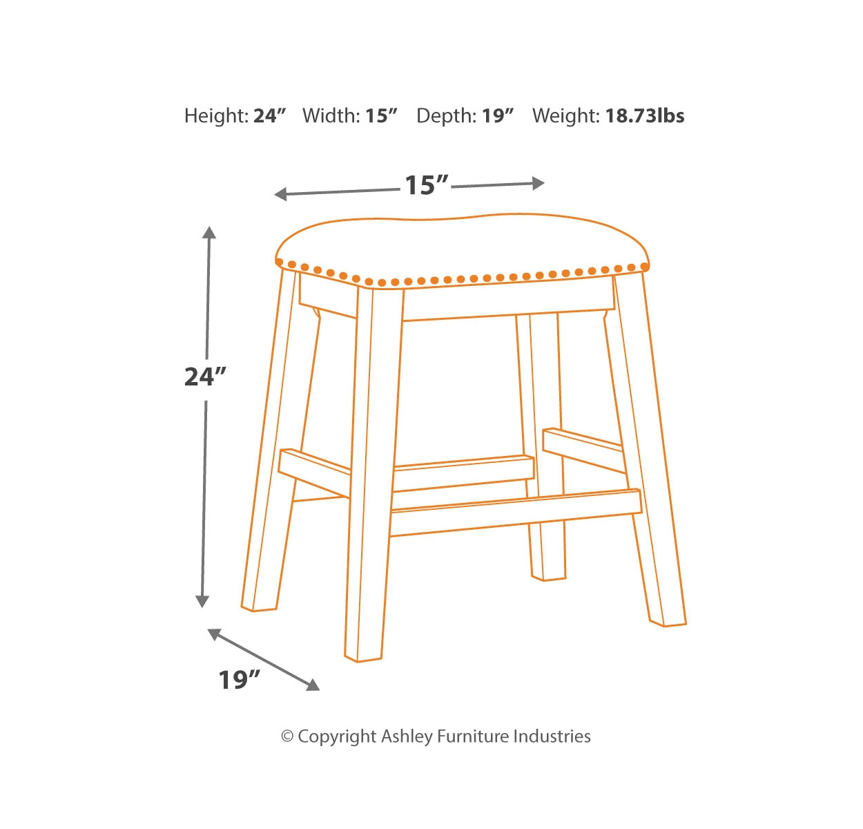 Caitbrook Counter Height Upholstered Bar Stool (Set of 2)