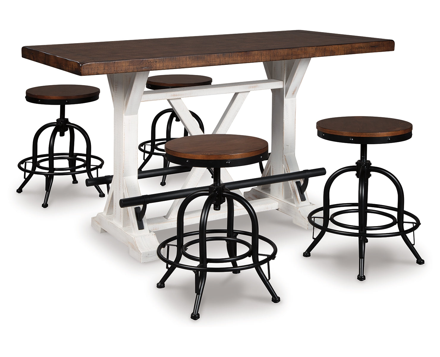 Valebeck Counter Height Dining Table and 4 Barstools