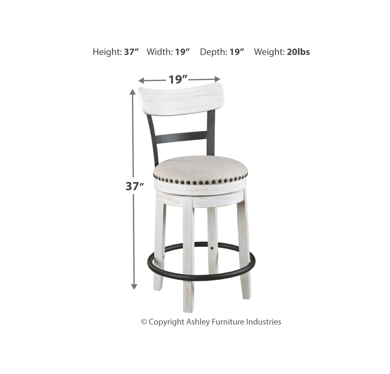 Valebeck Counter Height Dining Table and 2 Barstools