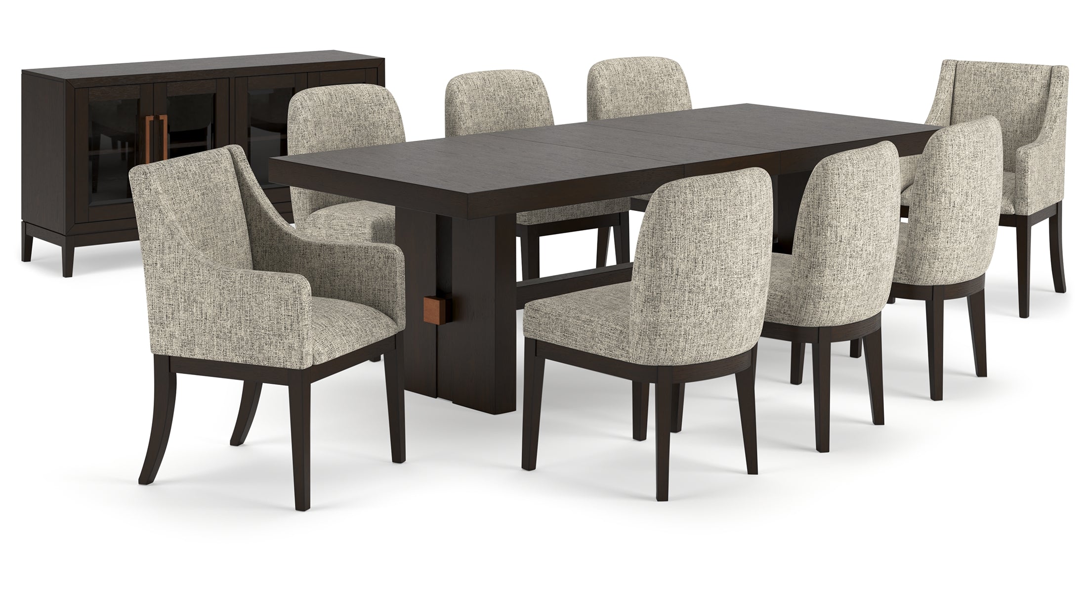 Burkhaus Dining Table and 8 Chairs with Storage