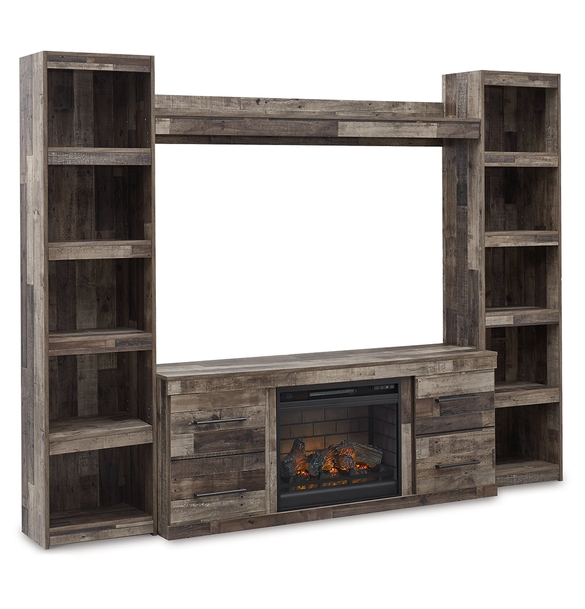 Derekson 4-Piece Entertainment Center with Electric Fireplace