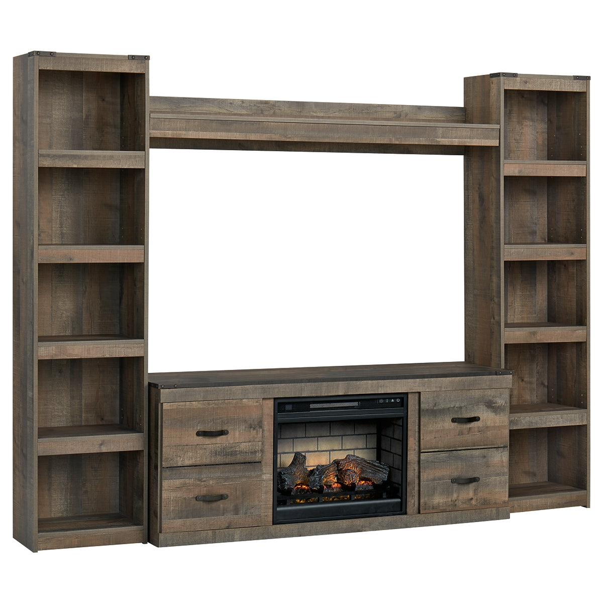 Trinell 4-Piece Entertainment Center with Electric Fireplace