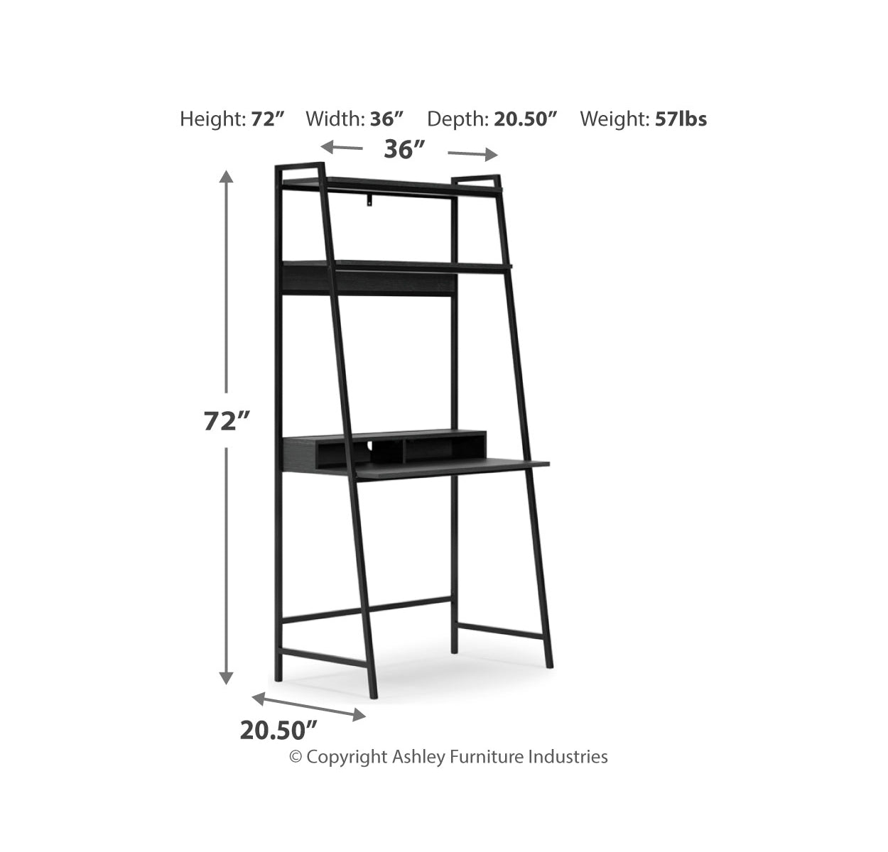 Yarlow 36" Home Office Desk with Shelf