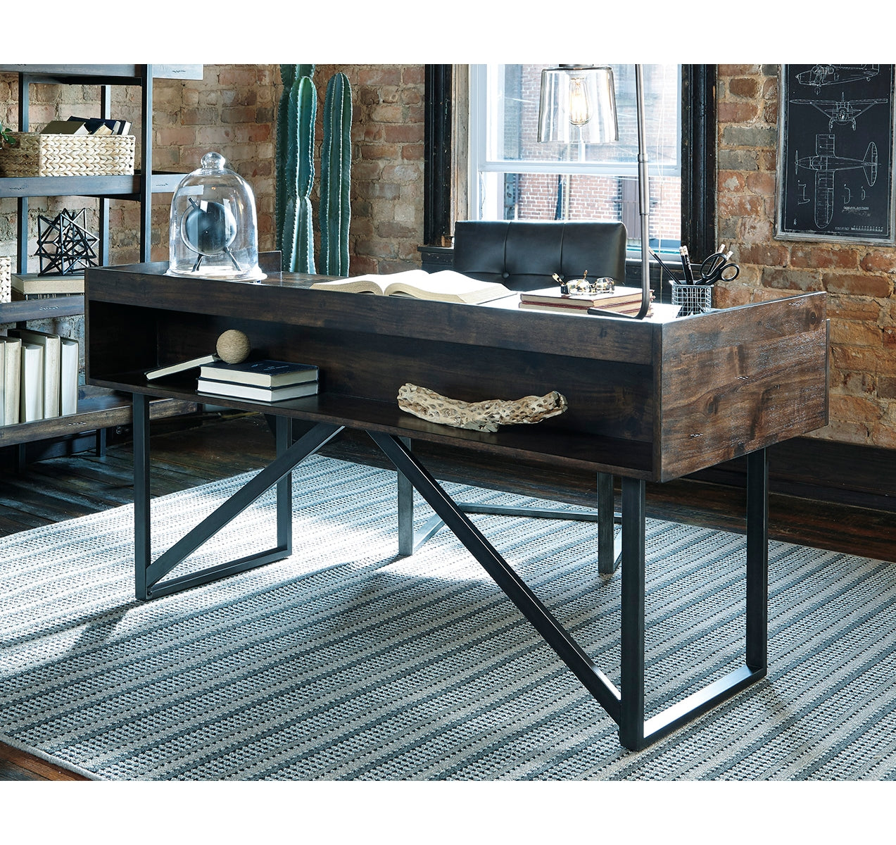 Starmore Home Office Desk with Chair and Storage