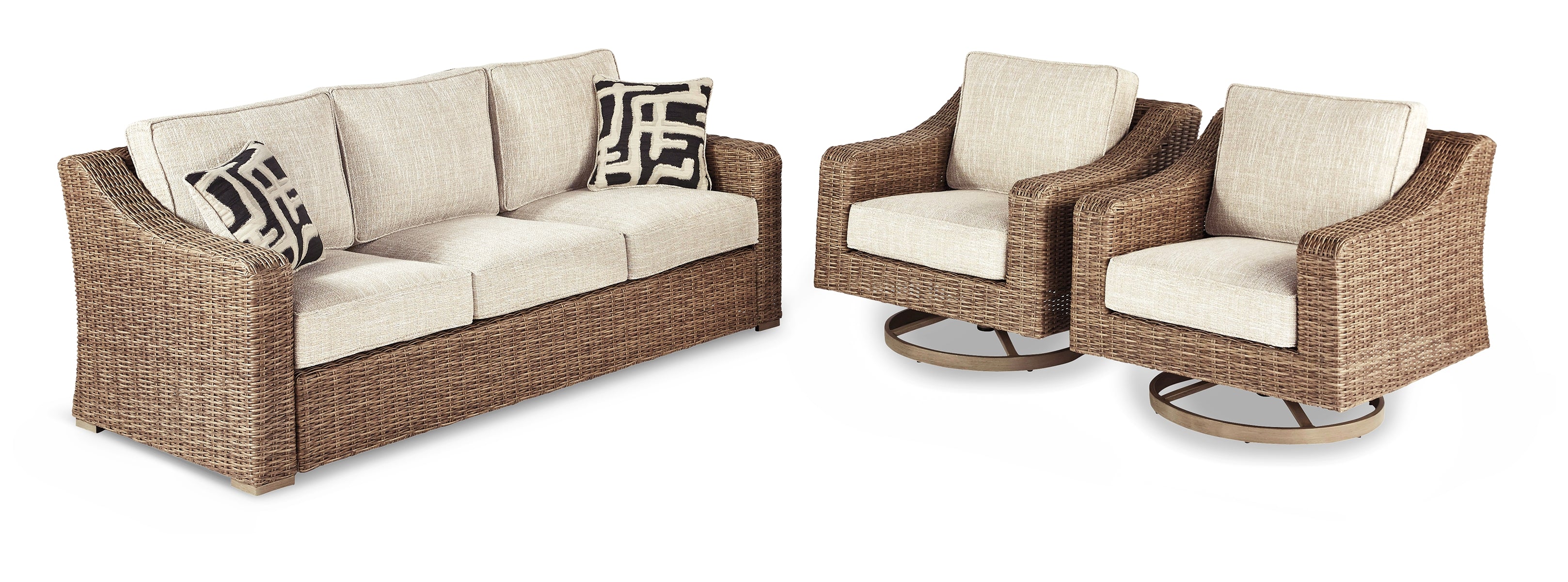 Beachcroft Outdoor Sofa with 2 Lounge Chairs