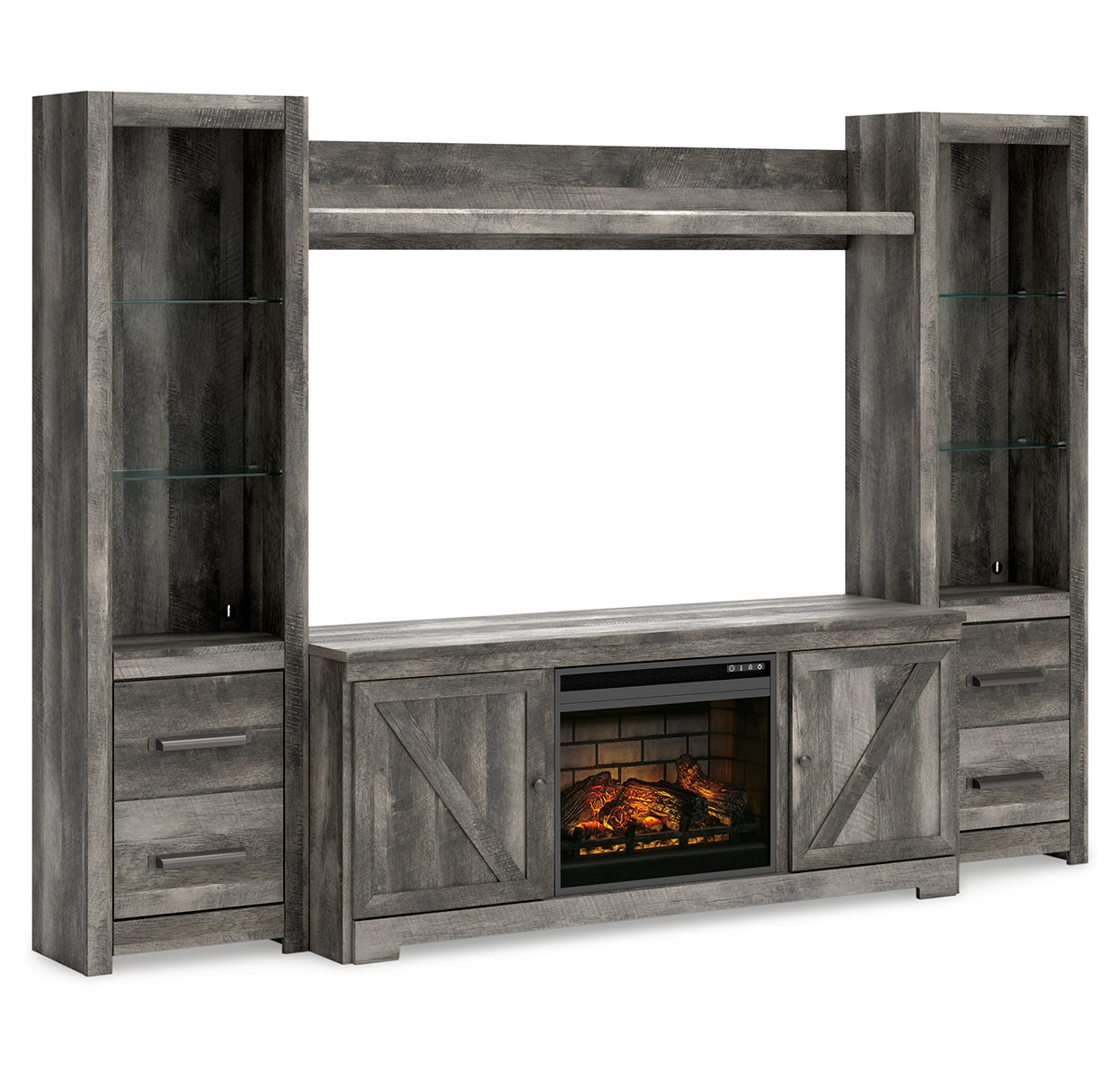 Wynnlow 4-Piece Entertainment Center with Electric Fireplace