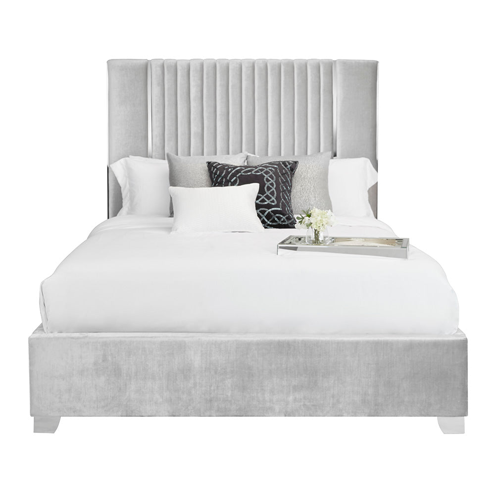 Hamilton Premium Grey Velvet Bed