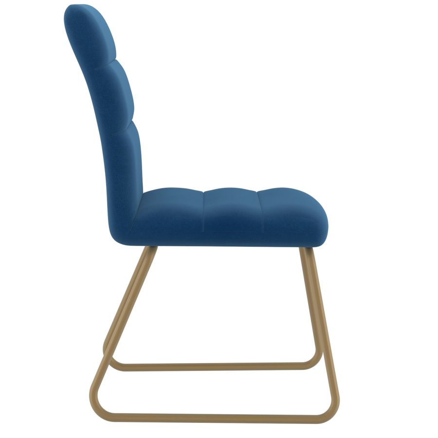 Carmilla/Livia 5pc Dining Set, Gold/Blue