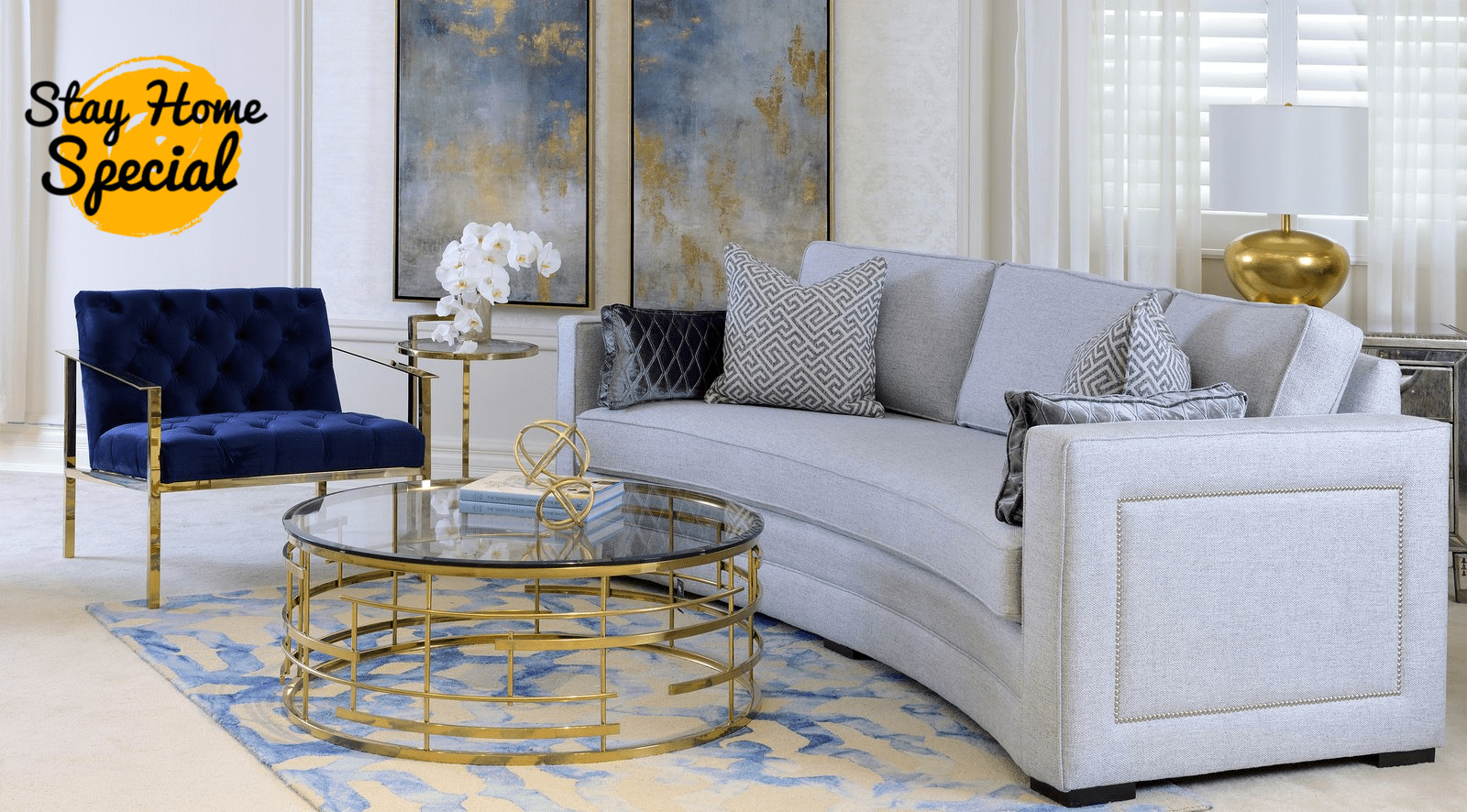 Curved 3 Pieces Sofa set