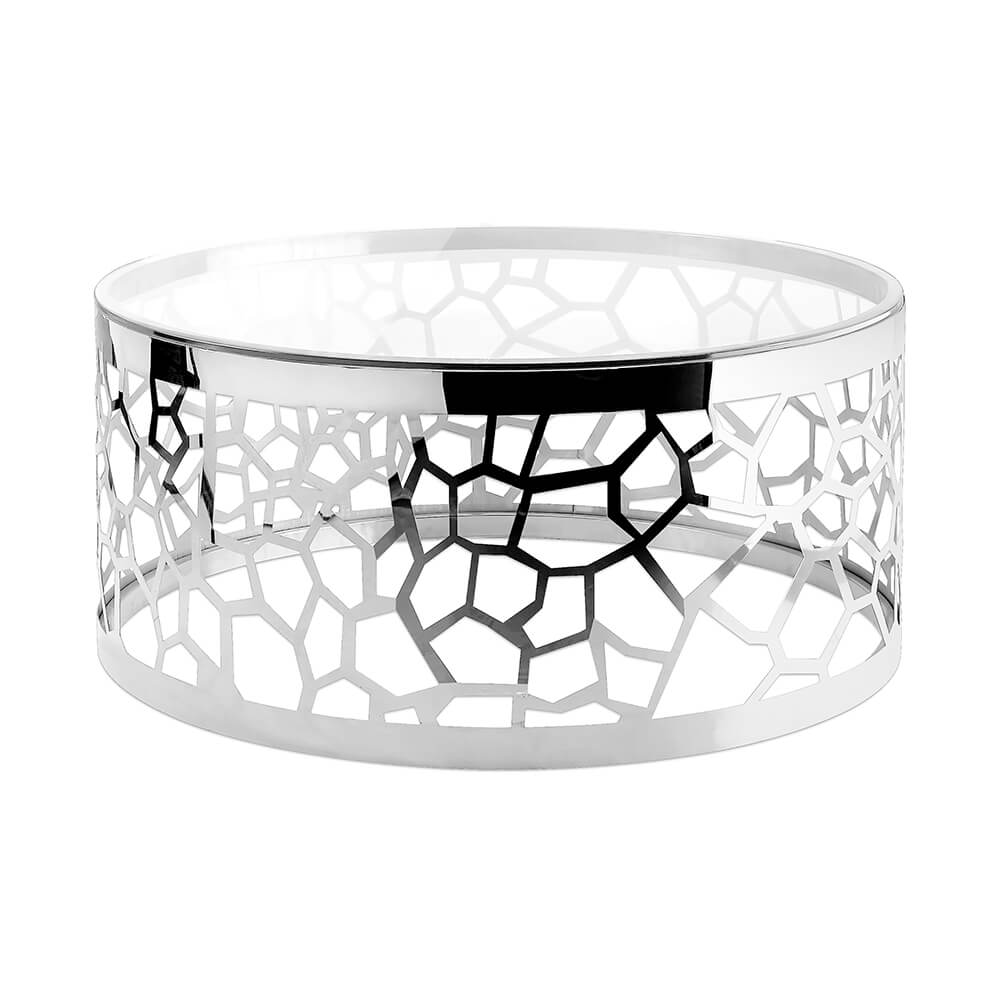 Elegant Wellington Silver Coffee Table with Geometric Design