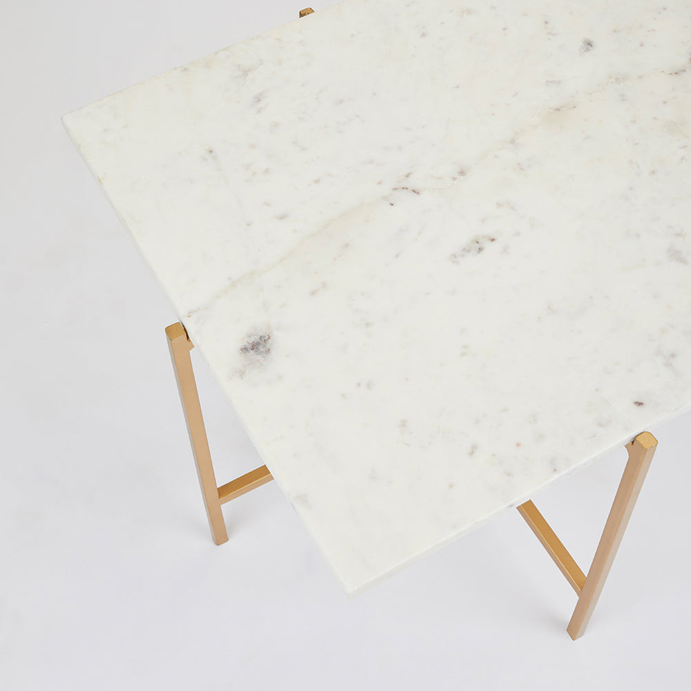Elegant Ida Marble Coffee Table with Sleek Frame