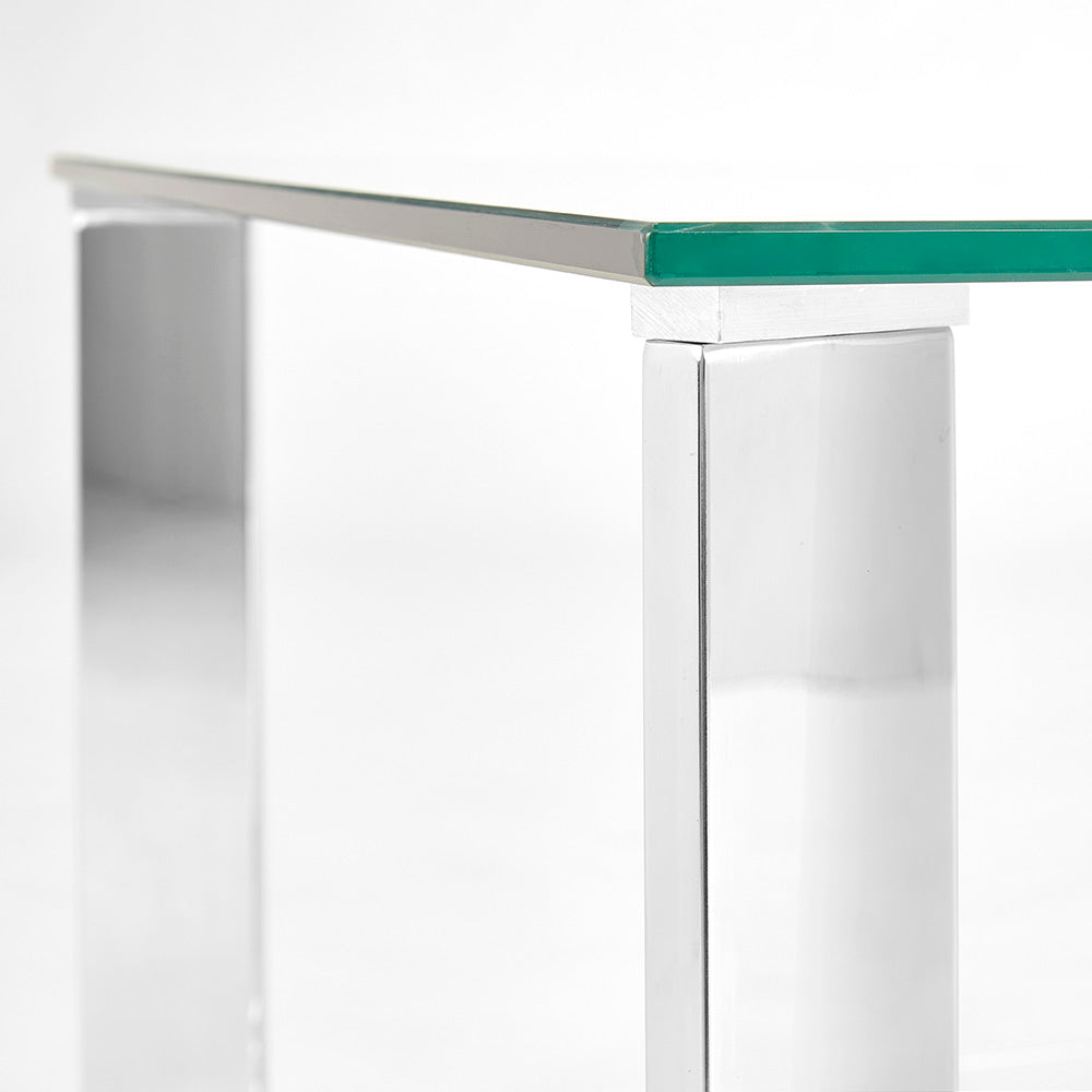 Elegant Maison Glass-Top Rectangular Coffee Table
