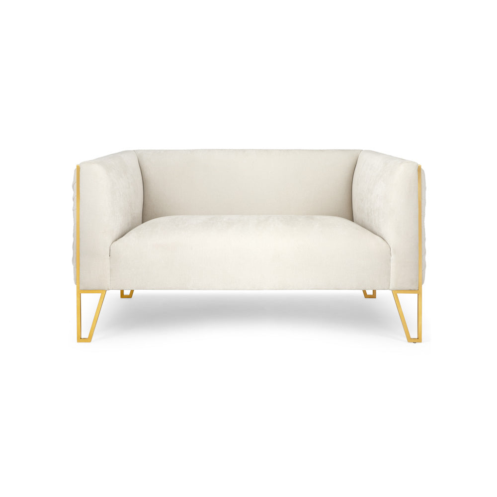 Truro Contessa Elegance: Vanilla & Gold Loveseat