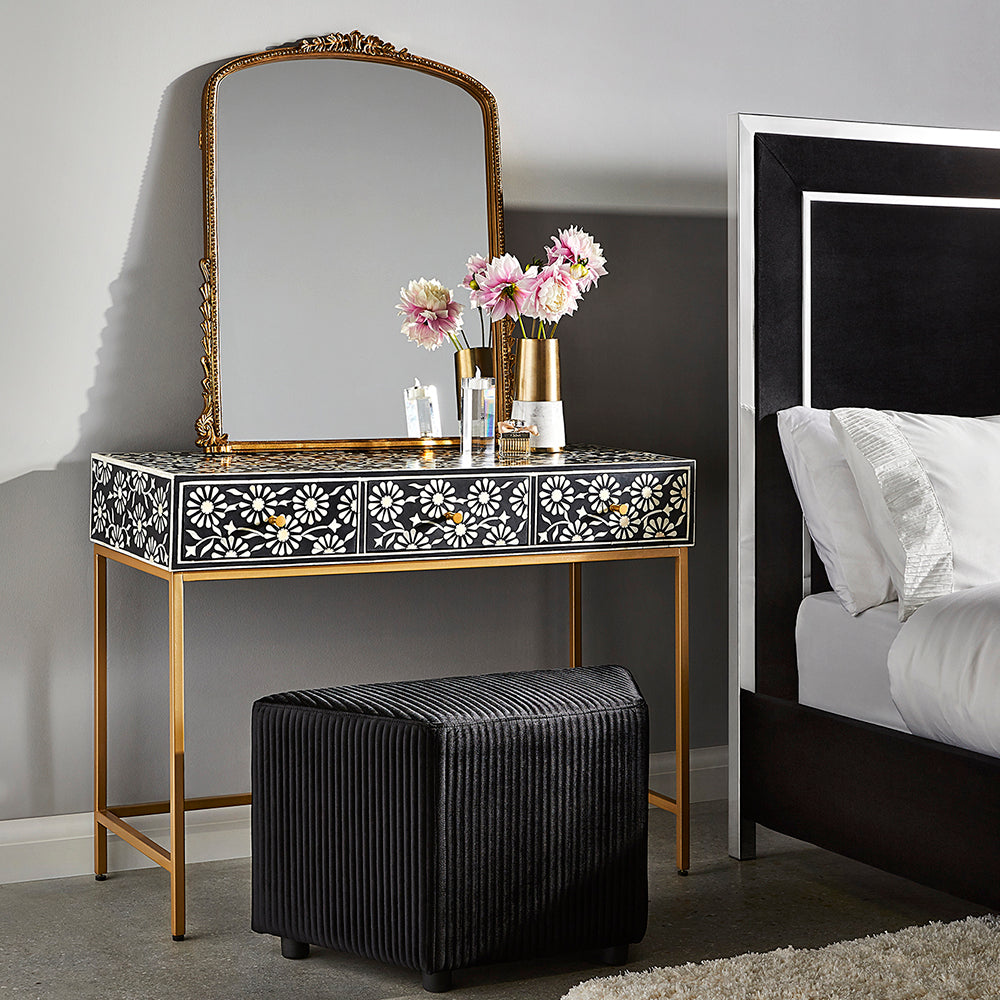 Floral Bone Inlay Console Table