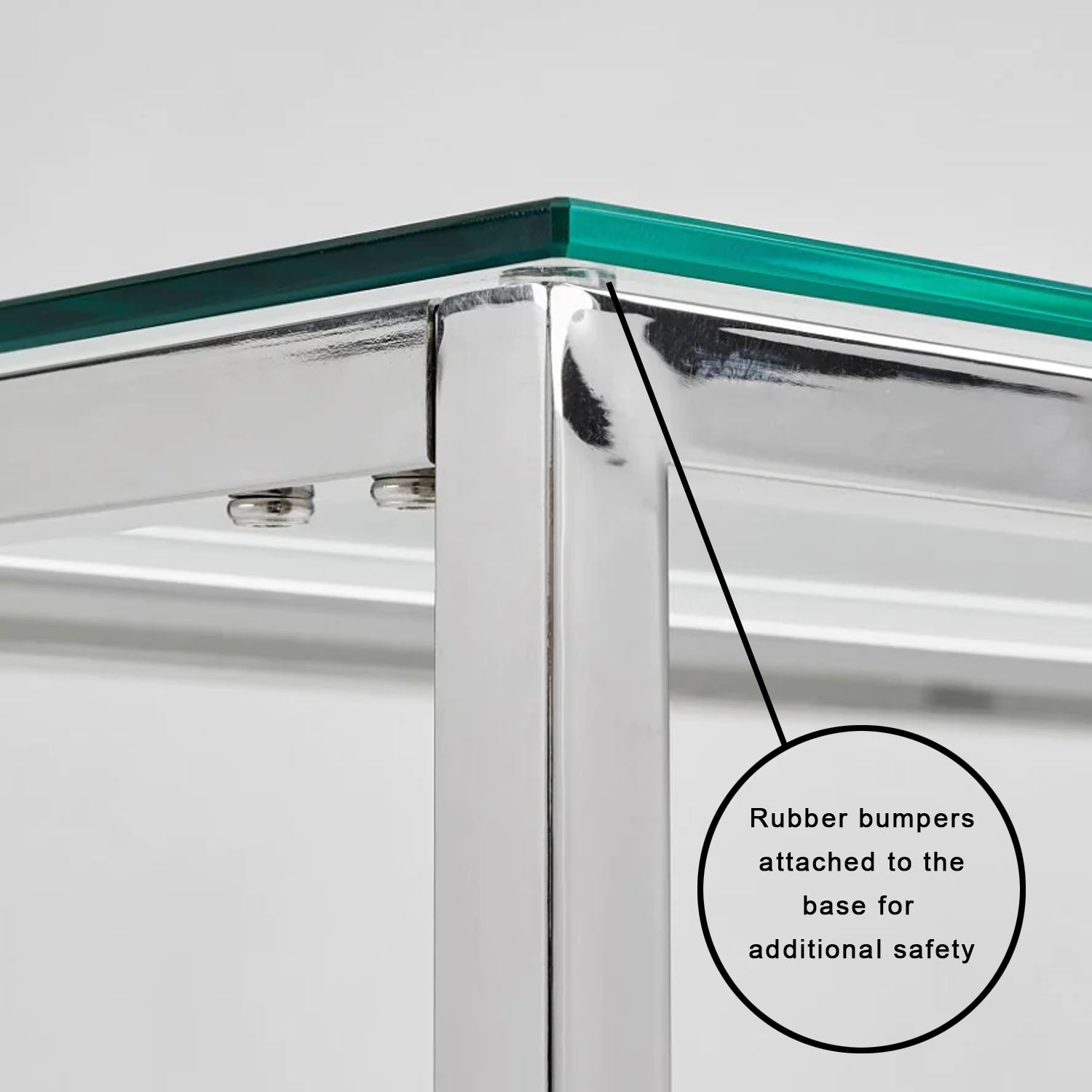 Elegant Krista Glass Console Table with Stainless Steel Frame