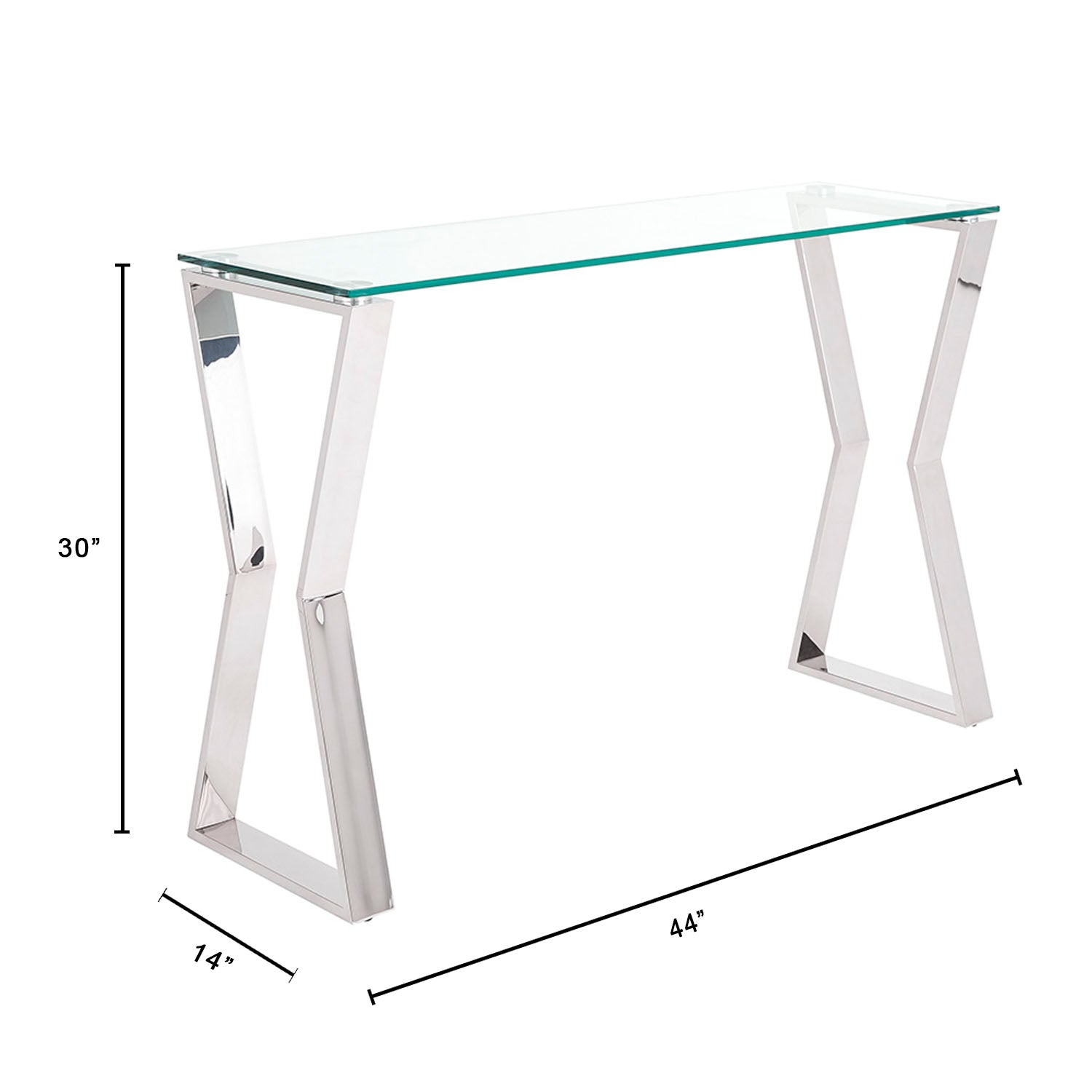 Stylish Elegance Glass & Stainless Steel Console Table