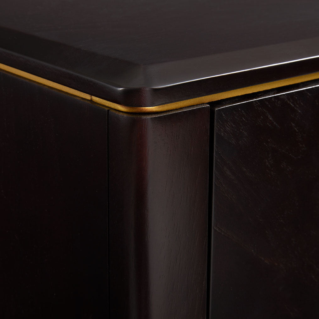 Chic Colette Bedside Table with Golden Accents