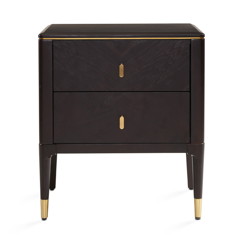 Chic Colette Bedside Table with Golden Accents