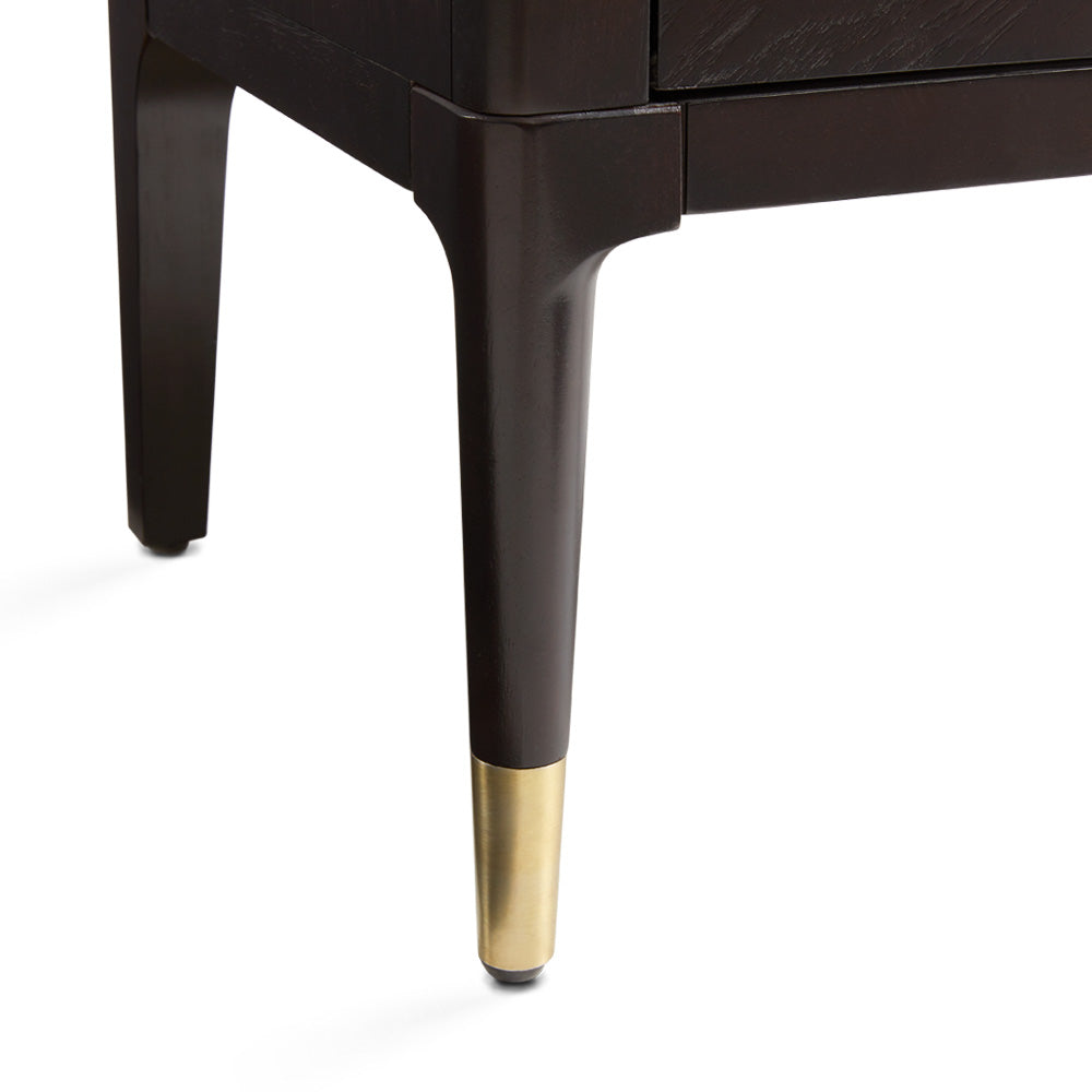 Chic Colette Bedside Table with Golden Accents