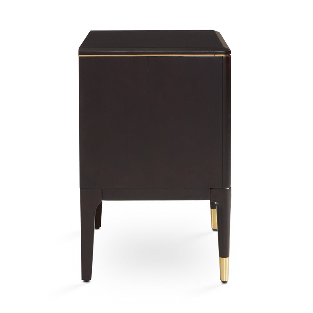 Chic Colette Bedside Table with Golden Accents