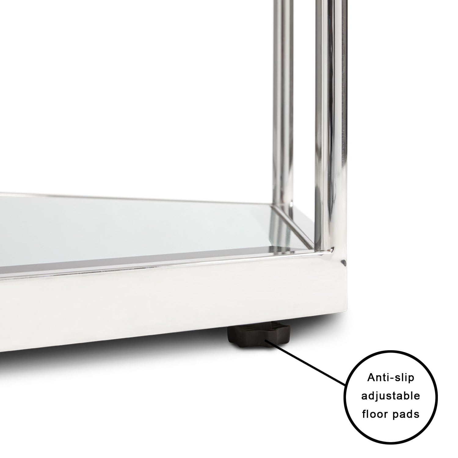 Hexagonal Glass Top Silver End Table