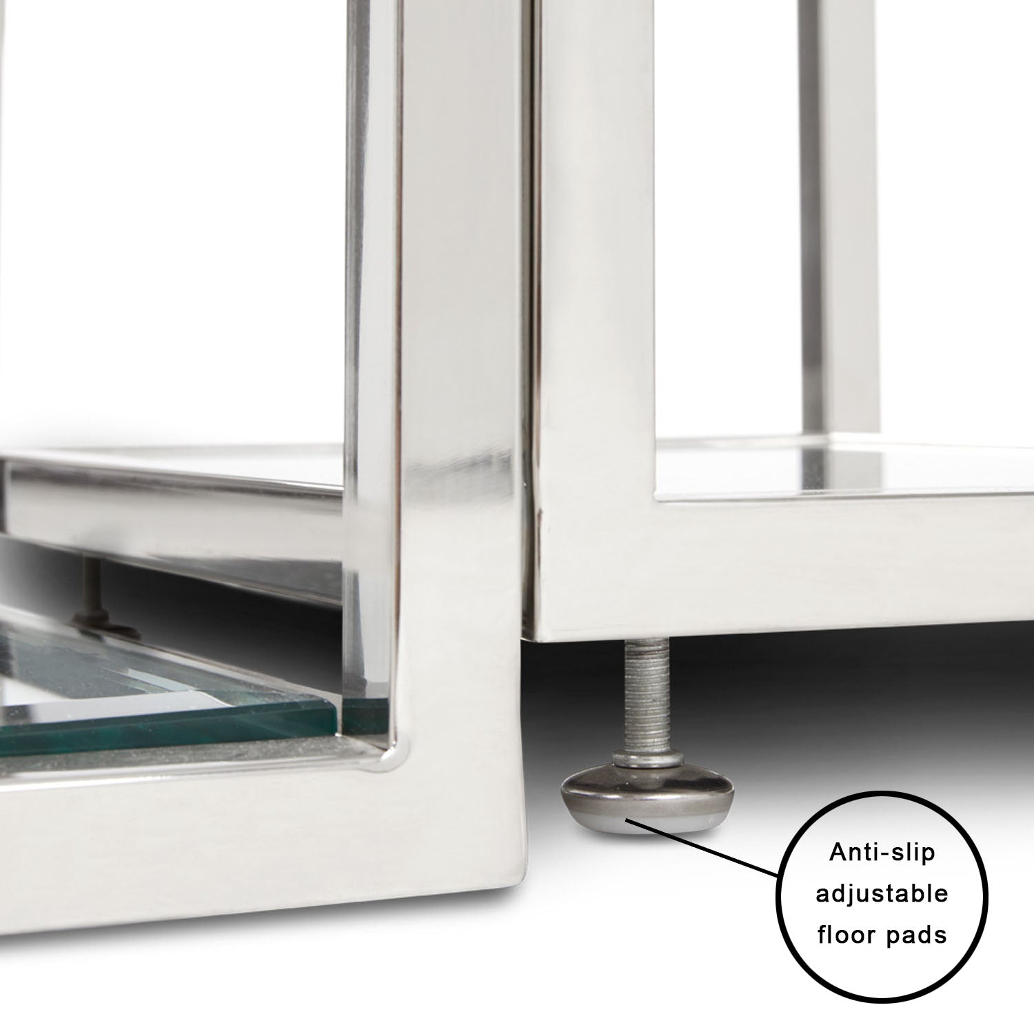 Chic Duo-Shade Glass End Tables with Metallic Frame