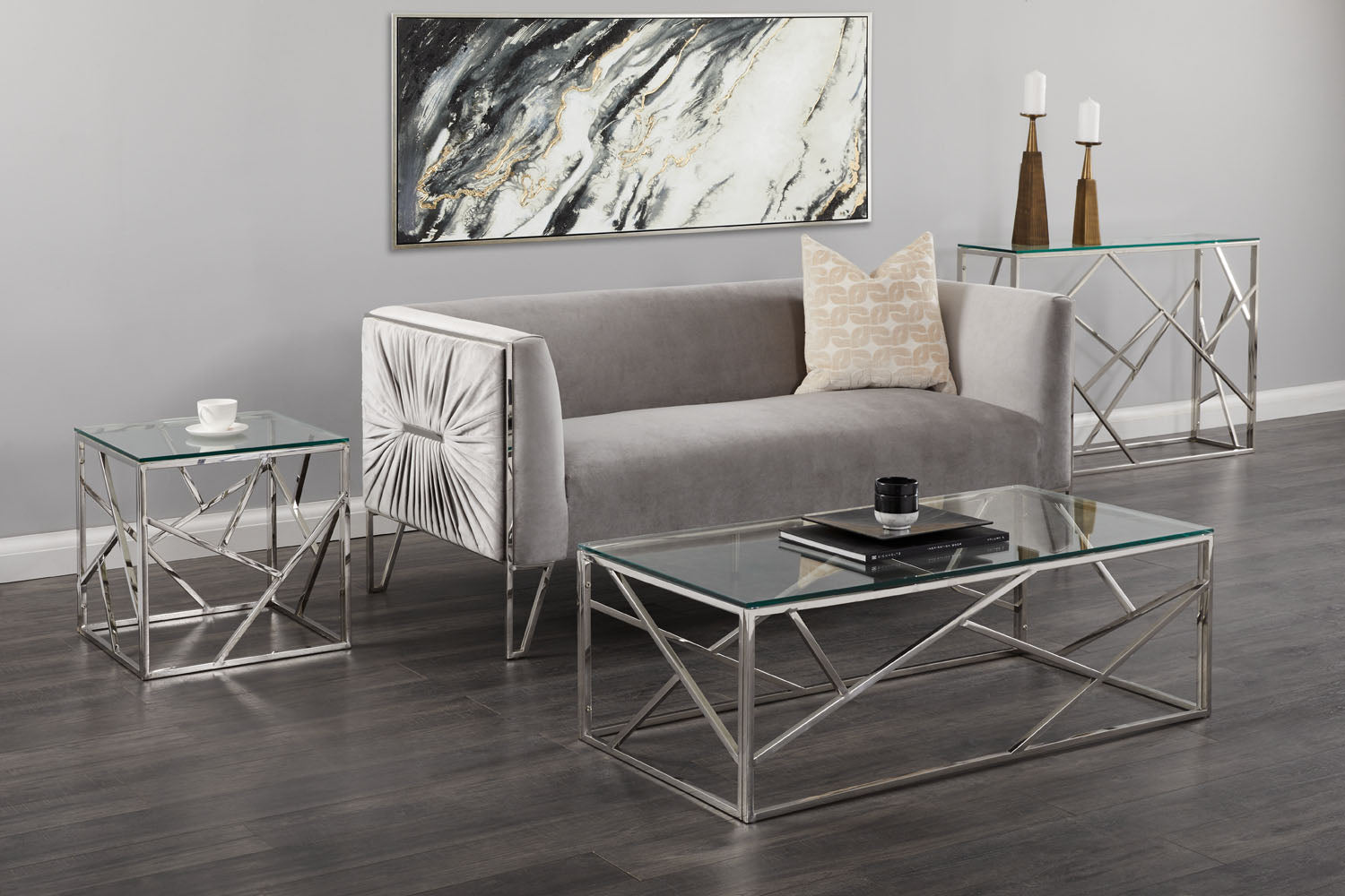 Elegant Carole Tempered Glass Coffee Table