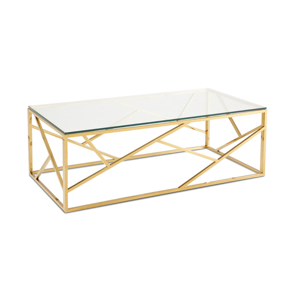 Elegant Carole Tempered Glass Coffee Table