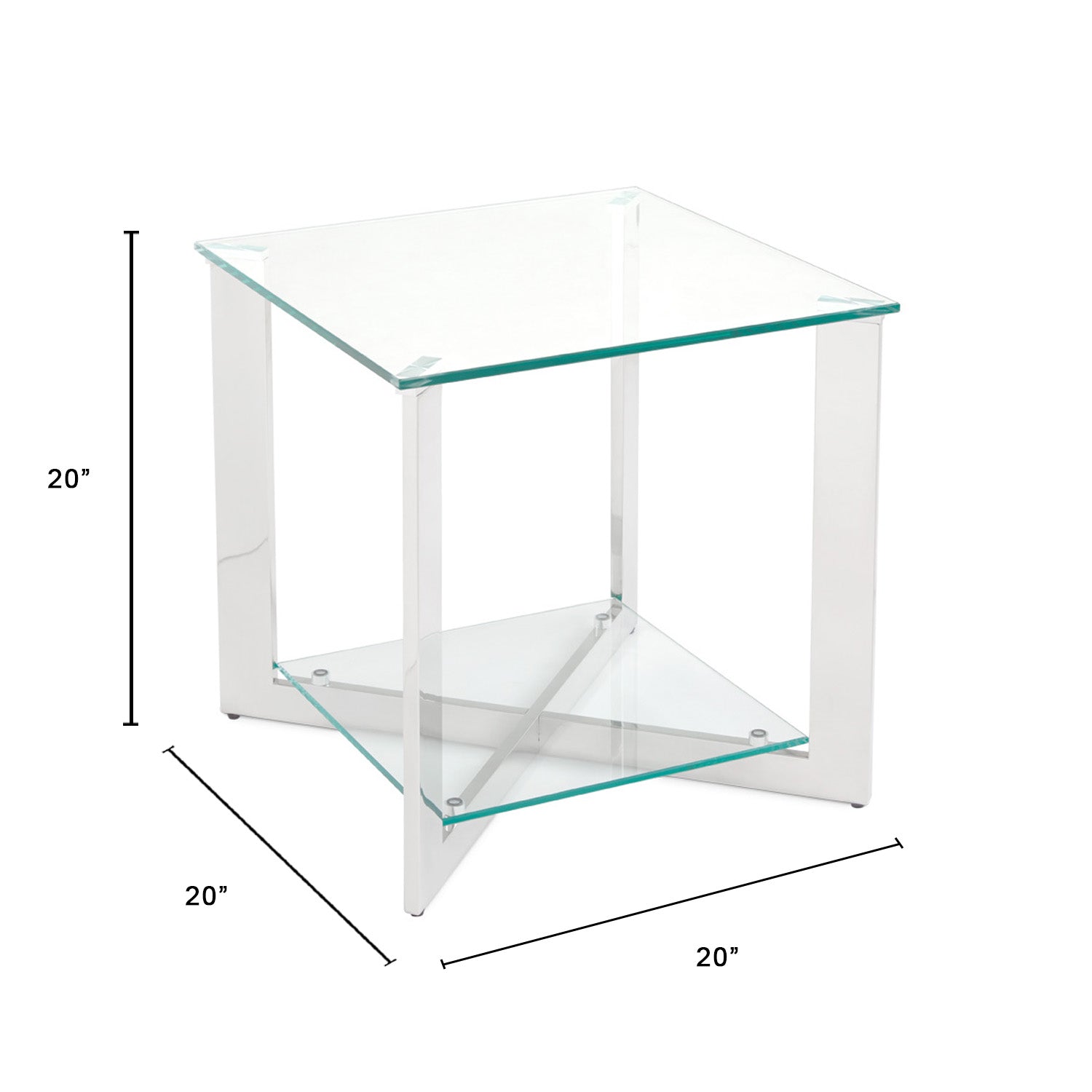 Elegant Maison Glass End Table