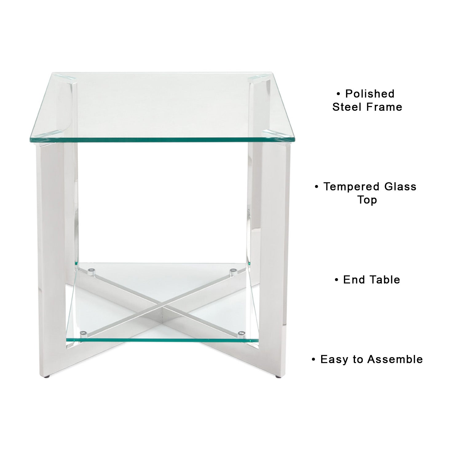 Elegant Maison Glass End Table