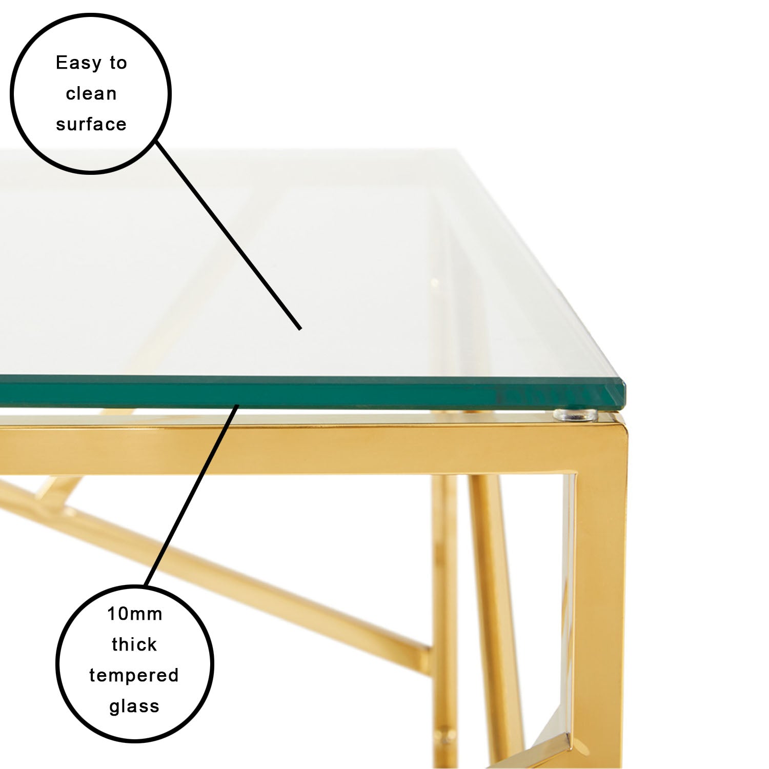 Elegant Carole Tempered Glass Coffee Table