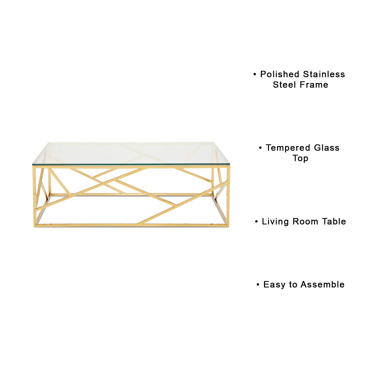 Elegant Carole Tempered Glass Coffee Table